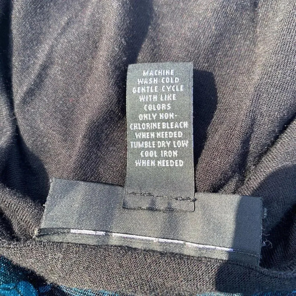 INC International Concepts Womens 3X Shirt Contrast Top Blue Floral Long Sleeve - Picture 7 of 8